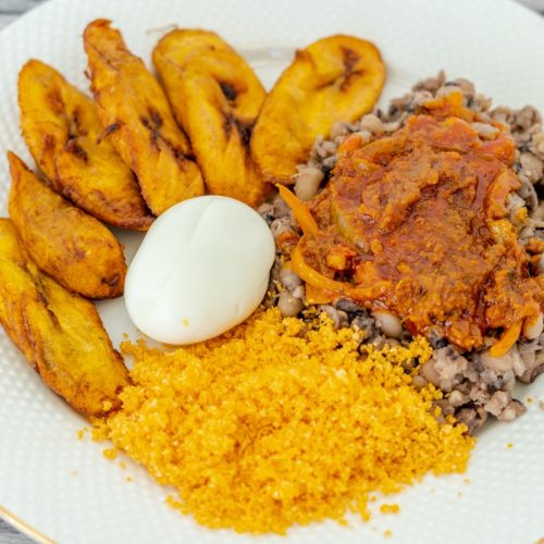 BEANS AND RIPPED PLANTAIN